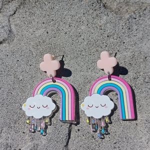 Rainbow Cloud Earrings Girls